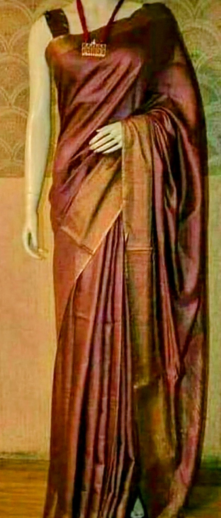 Earthy Brown Pure Munga Silk Saree with Minimalistic Golden Zari Border – Understated Luxury