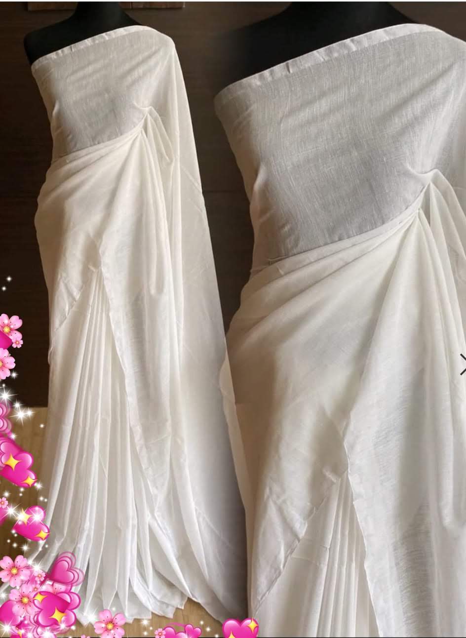 Grace in Every Drape: Lightweight Mulmul Cotton Saree with Contrast Border